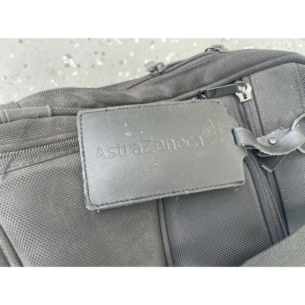 AstraZeneca Rolling Laptop Bag Black Wheeled Briefcase Carry Case